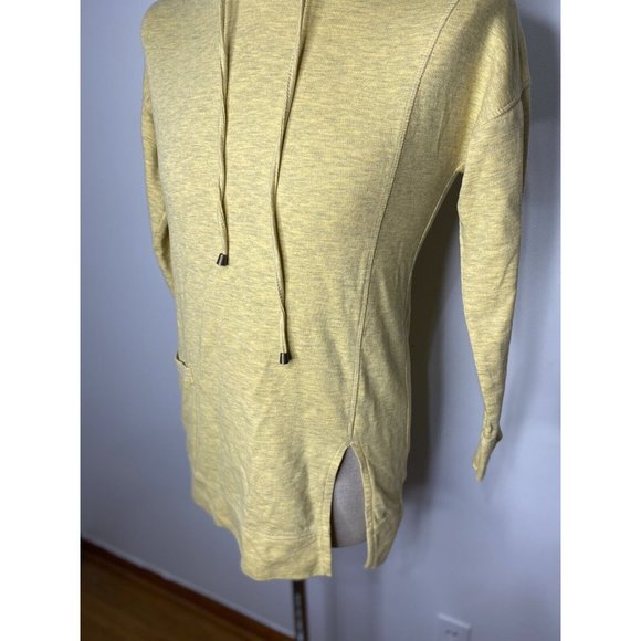 Soft Surroundings Womens Tunic Top Hoodie Sweat Shirt XS Yellow Pocket - Picture 2 of 6